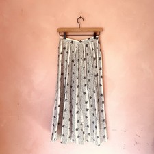 Vintage 60s John Meyer White Pleated Skirt Medium Made In USA Geometric 60s Mod
