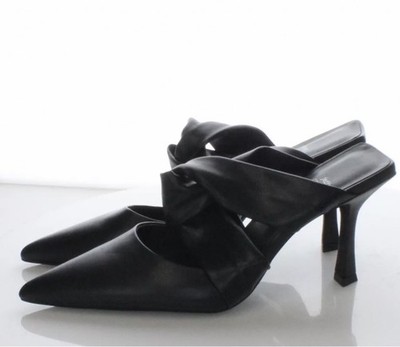 Jeffrey Campbell TIED UP Pointed Toe Heeled Mules Sz