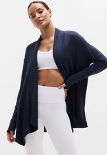 ATHLETA Pranayama Restore Wrap Navy Blue Sweater Size Medium