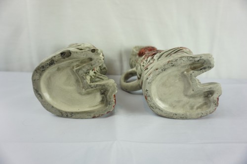 2x ANTIQUE STAFFORDSHIRE ENGLAND SPANIEL DOG TOBY JUG PITCHER RED/Grey Rare - Picture 5 of 6