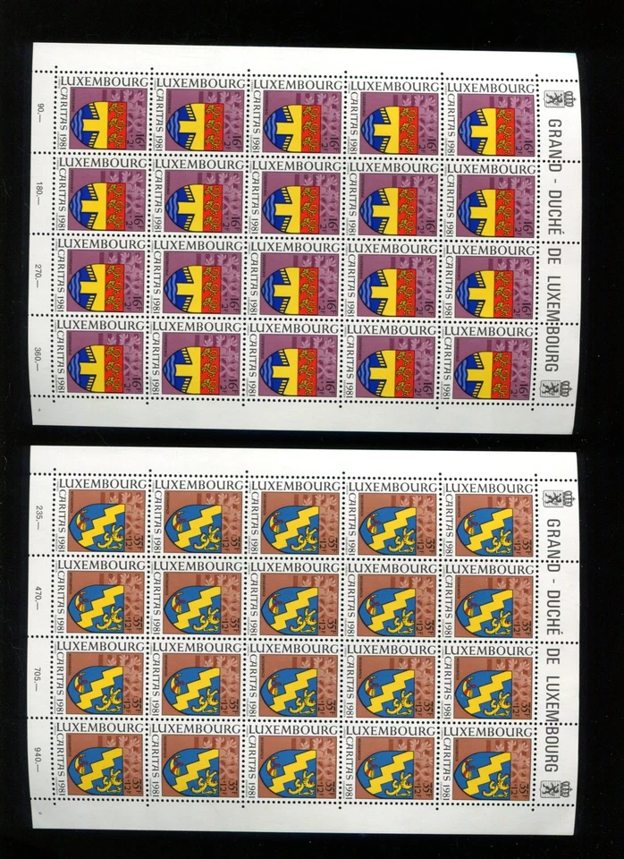 LUXEMBOURG MNH Mini Sheet Lot + Folder 10 Items - Image 4 of 4