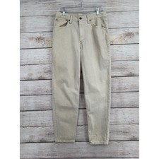 Levis 80s Mom Jean Womens 31 Beige High Rise Tapered Ankle Levi  s Premium Cotton