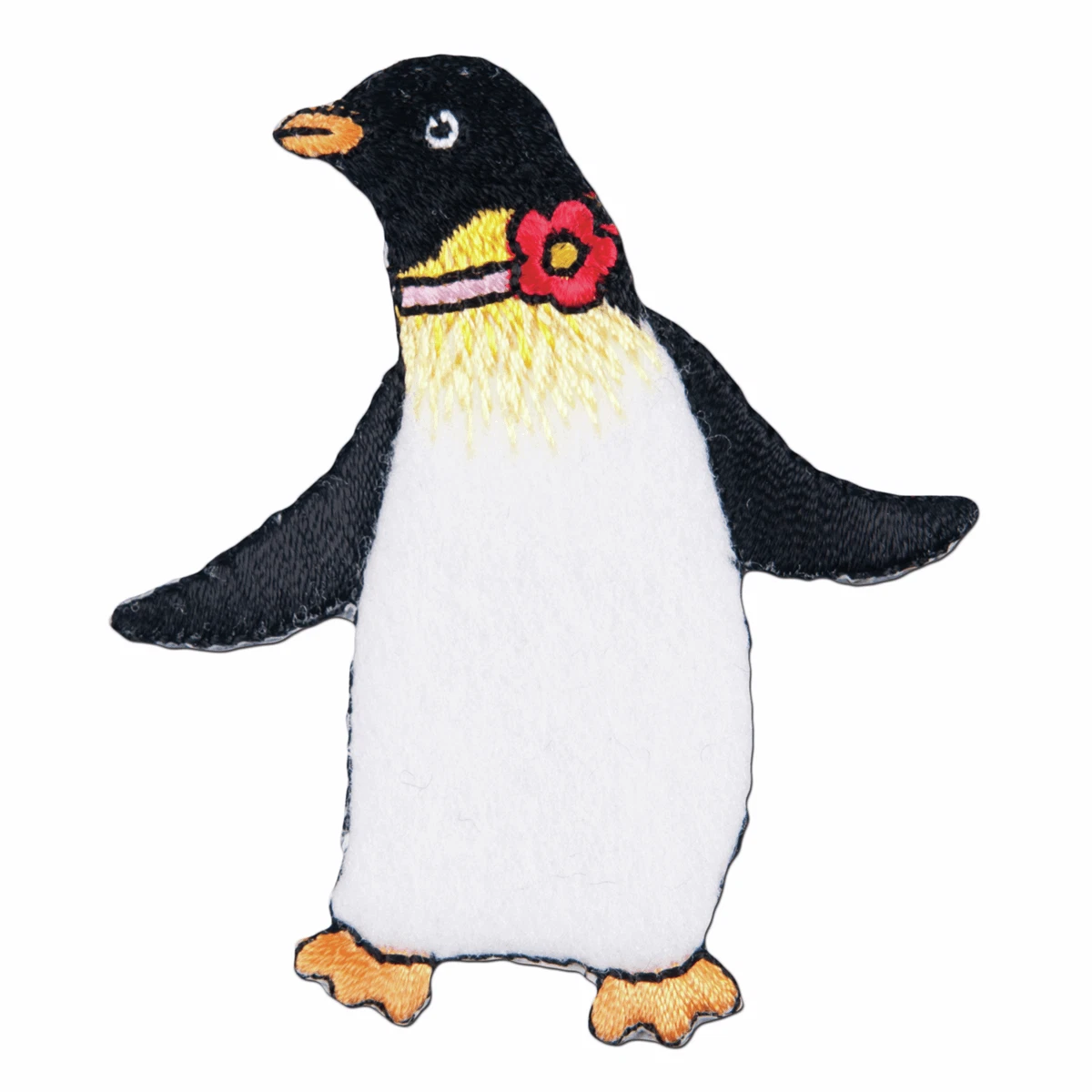 Dancing Penguin motif iron on or sew on patch appliqué embroidery