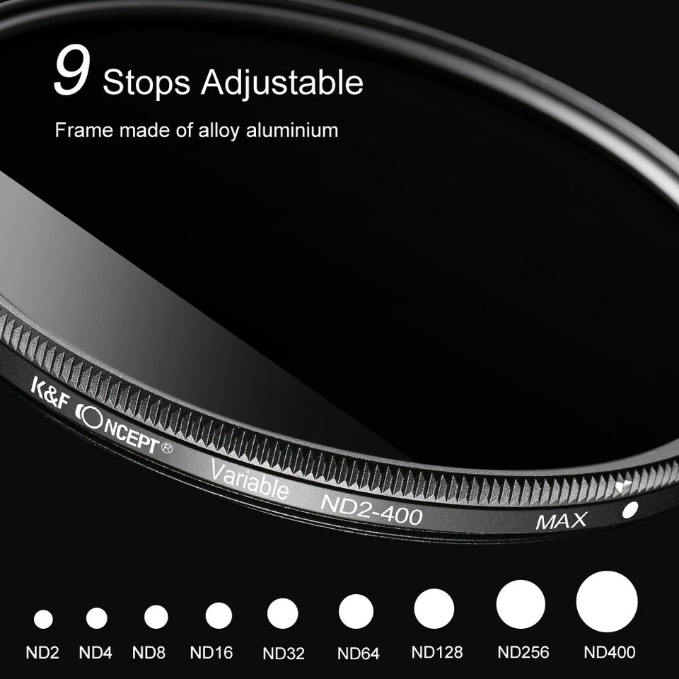 K&F Concept ND2-ND400 Variable Fader Adjustable ND Lens Filter Neutral Density - Image 3 of 4