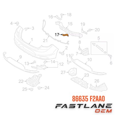 2019-2020 HYUNDAI ELANTRA BRACKET REAR RAIL LOWER NEW OEM 86635
