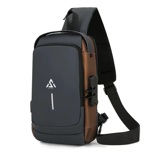 Anti-Theft Men's Sling Crossbody Bag Chest Shoulder Messenger Backpack USB Port - Picture 8 of 26