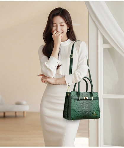 Women's 3-layer Soft Leather Designer Shoulder Tote Bag Large Capacity Handbag - Picture 11 of 29