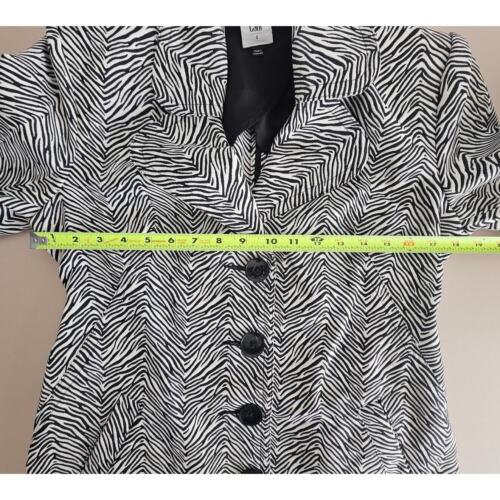 MINT CABI Women's B/W Zebra Animal Print Trench Coat Long Jacket Small S - Picture 7 of 11