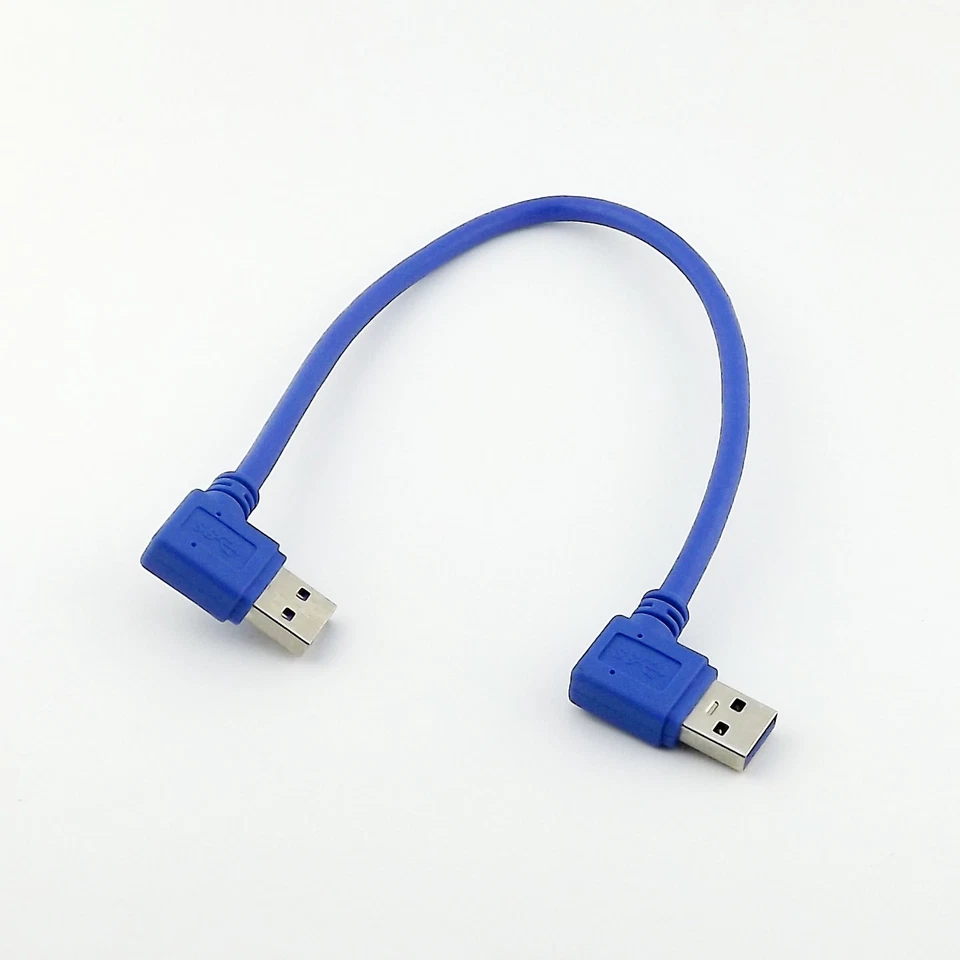 1x USB 3.0 A Male 90 Degree Right Angled to A Male Left Angle Generic Cable 30cm - Image 2 of 4
