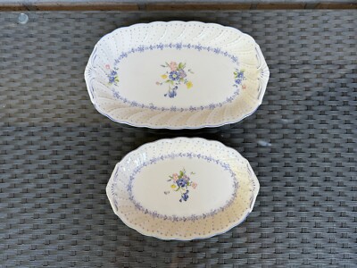 Nikko Tableware Blue Peony Vanessa 2 x Servierplatten / Beilagenplatten