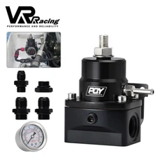 PQY Adjustable Efi Fuel Pressure Regulator Bypass Gauge 6AN 8AN Fitting Injected