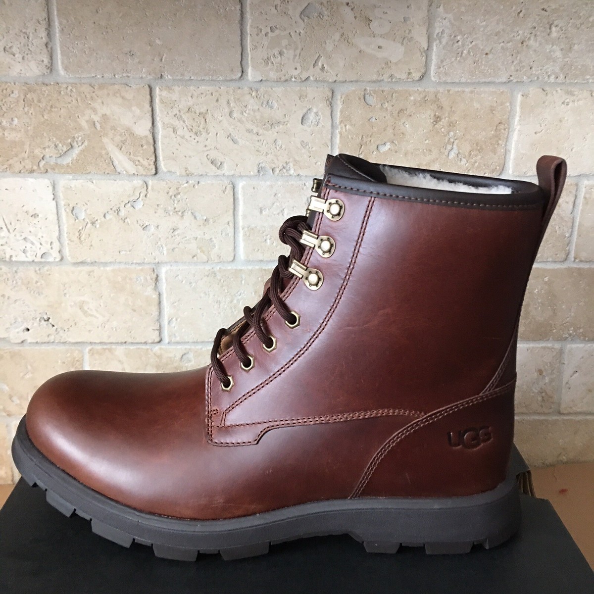 NWOT-UGG MENS KIRKSON BOOT CORDOVAN LEATHER WATERPROOF VIBRAM WOOL LINED US 10 UGG Men main image 2