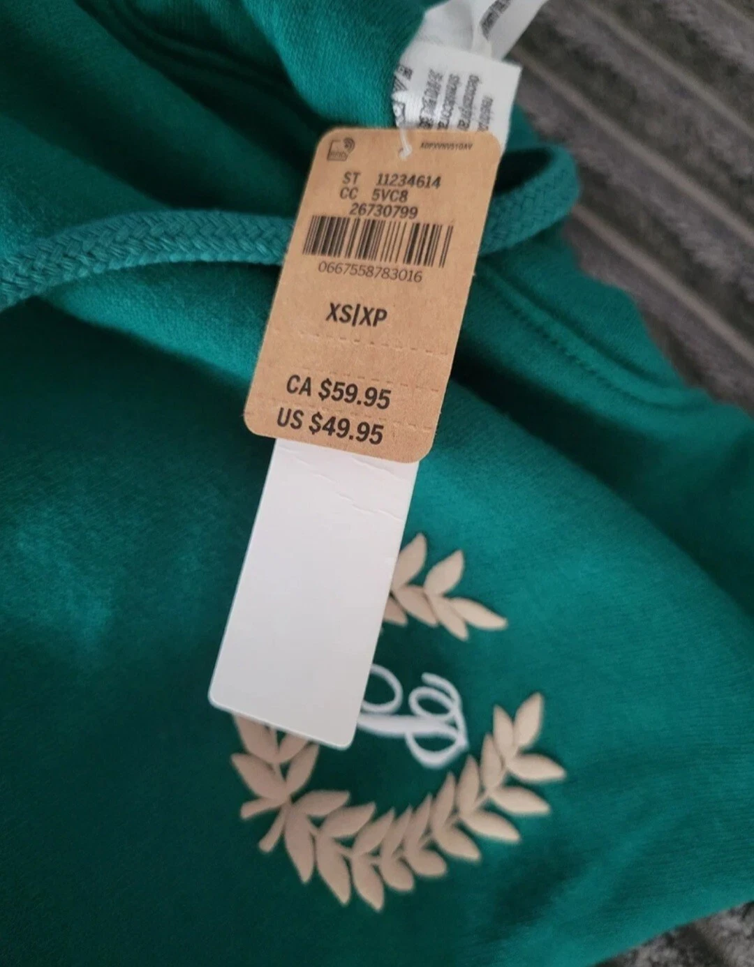 UNDERCOVER Felpa con cappuccio Victoria's Secret PiNK Kelly verde Crop Varsity XS