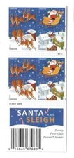 2012 HOLIDAY SANTA & SLEIGH BOOKLET SCOTT 4715b PANE OF 20 STAMPS FOREVER MNH