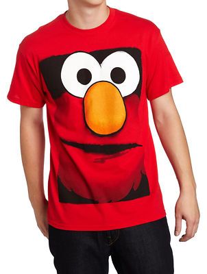 Sesame Street Elmo Big Box Face Adult T-Shirt - muppets, video