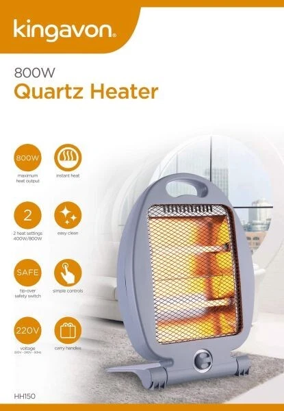 800W Portable Electric Halogen Heater Instant Heat 2 Bars Free Standing  Quartz | eBay