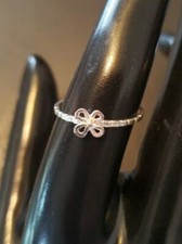 Sterling Silver 925 Ring With Flower Sz 7.5 Artist Signed