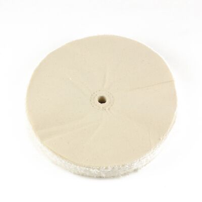 8'' x 1/2'' Arbor Hole - 60 Ply Loose Polishing Muslin Cotton Buffing Wheel
