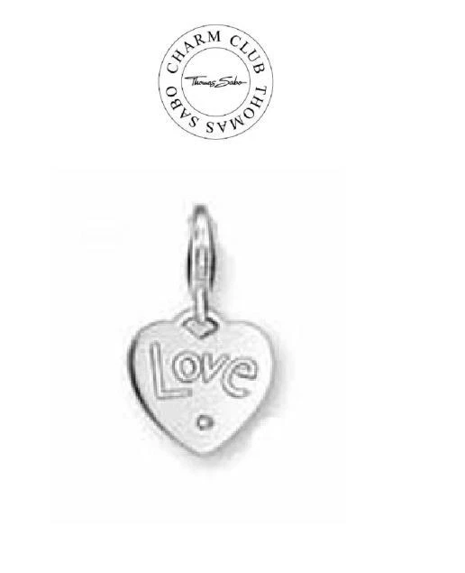 Genuine THOMAS SABO 925 sterling silver CZ LOVE HEART charm club clip pendant