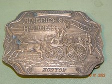 Vintage belt Buckle Americas Heroes - Fire Department - Boston - belt buckle