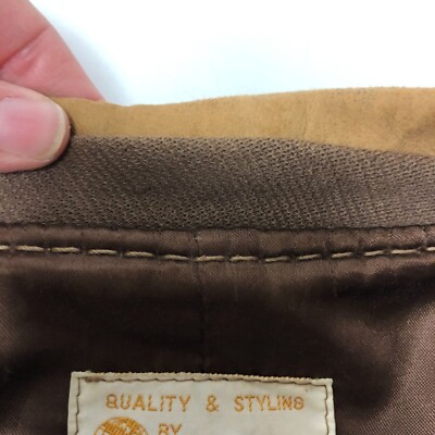 Vtg 40 50's Atlas Men's Brown DEER SKIN Coat Rockabilly NUBUCK