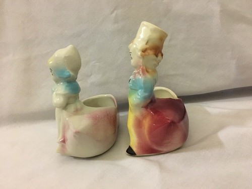 JUEGO DE JARDINERAS DE ZAPATOS HOLANDESAS VINTAGE PARA NIÑO Y NIÑA A JUEGO - Imagen 7 de 11