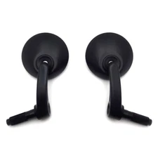 1 Pair Black Round Bar End Rearview Side Mirror Adjustable For Cafe Racer New
