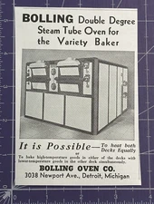 BOLLING OVEN COMPANY DETROIT MI DOUBLE DEGREE STEAM TUBE SMALL 1939 PRINT AD