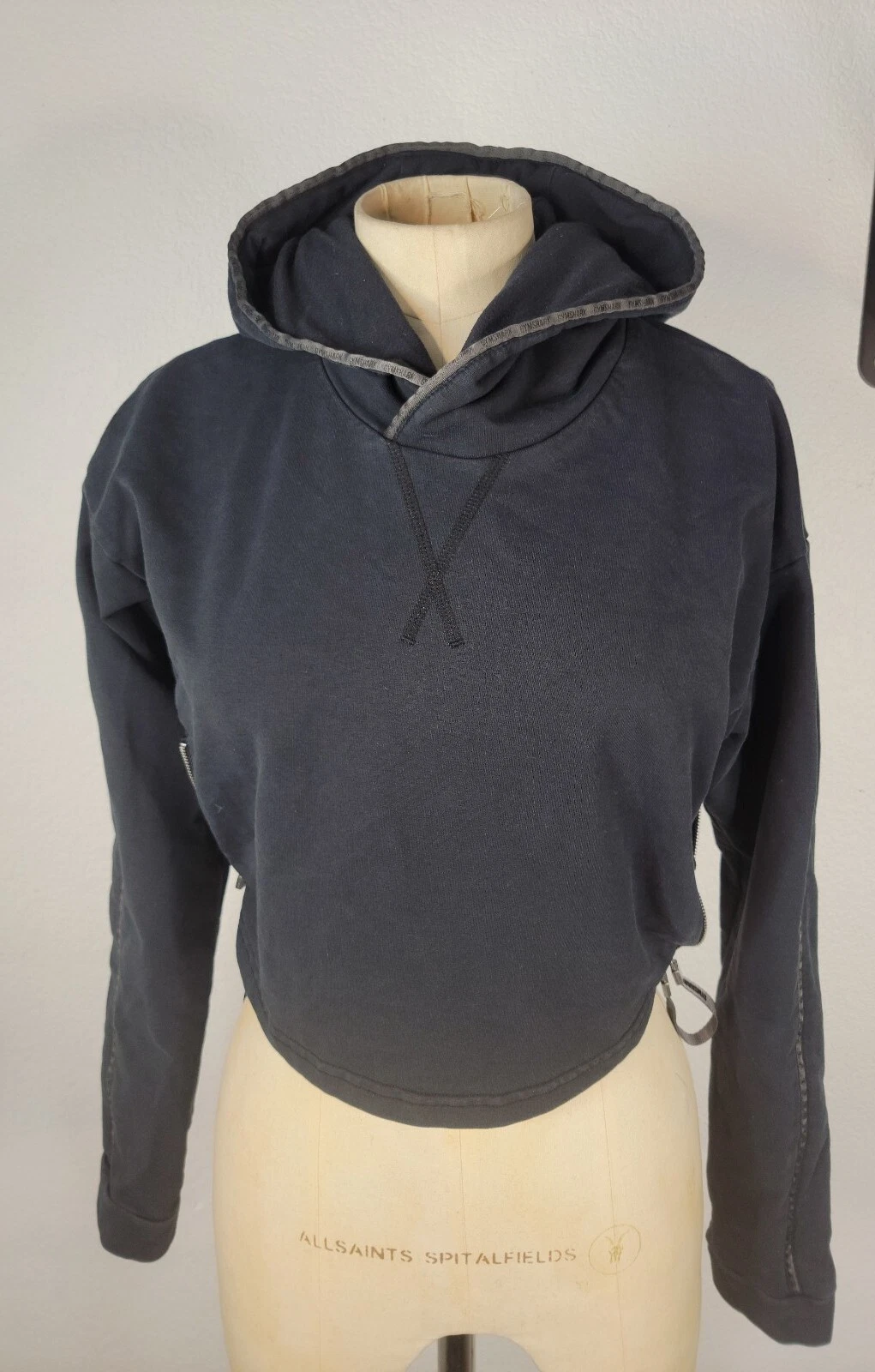 gymshark crop wash hooded sweatshirt hoodie