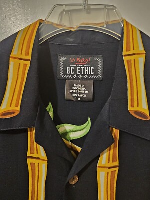 Vintage 90s BC Ethic La Roca London Tiki Hawaiian Aloha Men M 