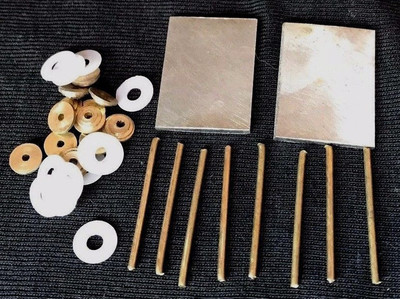 Razor Handle Making Hardware 2 Steel Wedges 12 Brass Collars & washers 8 Pins