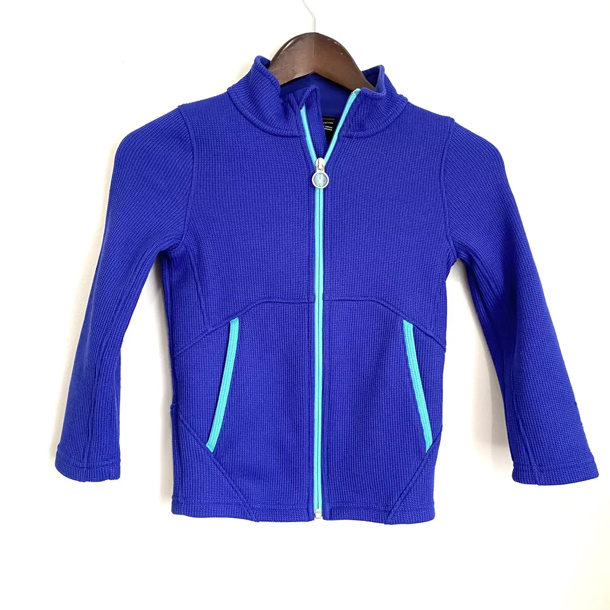 SPYDER Girls Small 7 8 Purple Blue Teal Endure Stryke Knit Full Zip Jacket T10