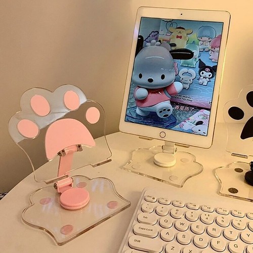 Cute Phone Stand Height Adjustable Phone Desktop Mount Acrylic Cat Claw Stand Wa - 第 6/14 張圖片