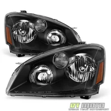 Black Bezel Headlamps For 2005 2006 Altima Halogen Headlights Left+Right 05-06