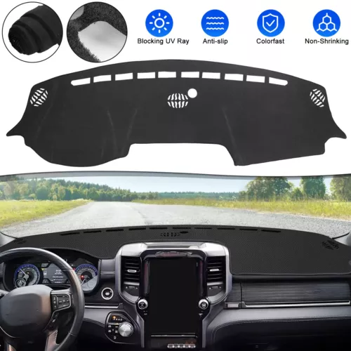 For Dodge Ram 1500 2500 3500 2019-2025 Dash Cover Dashmat Dashboard Mat Carpet