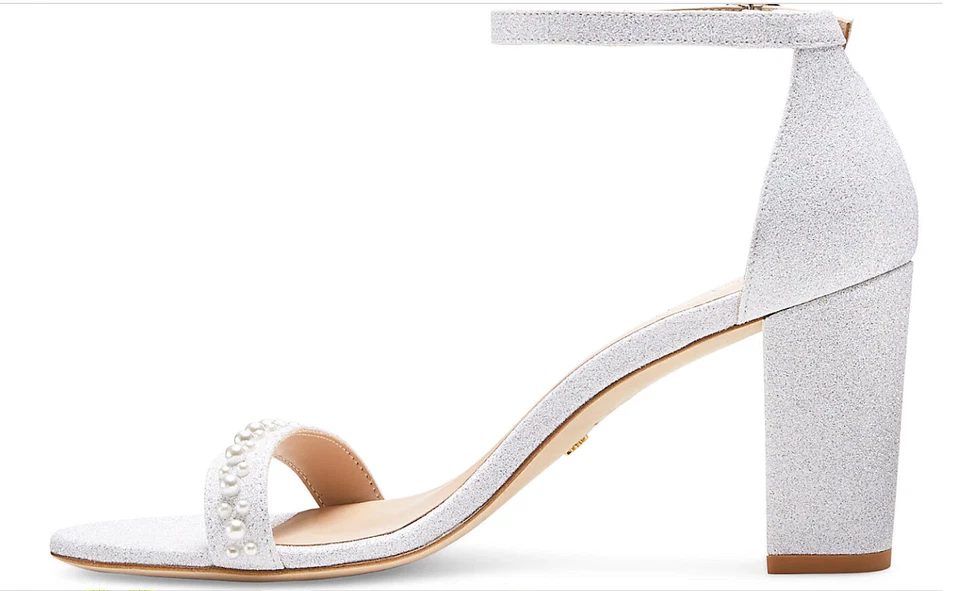 Stuart Weitzman Sandals nearlynude Demipearl Strap Slingbacks Shoes 12 - Image 4 of 4