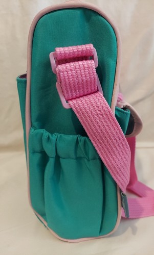 Ellie & Luke Diaper Zippered Tote Bag Pink/Green w/embroid Bumblebees & Flowers - Picture 7 of 10