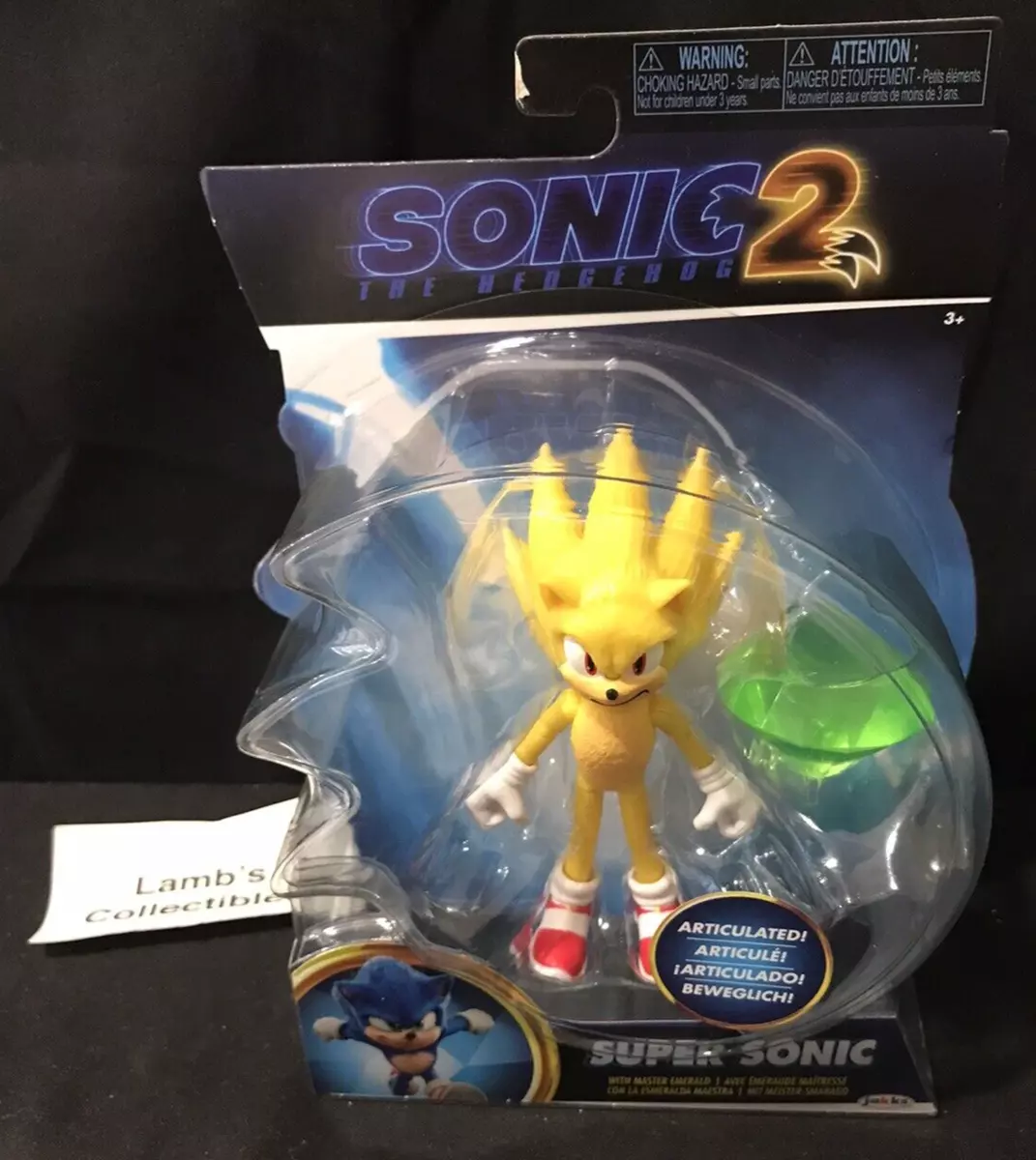 Sonic the Hedgehog 2 Movie Super Sonic Action Figure [with master Emerald]