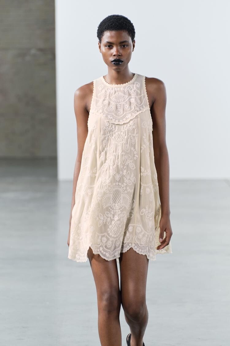 スーツ・フォーマル・ドレス Arobe  Flake Embroidery Tired Dress Arobe Snow Flake Embroidery Tired Dress