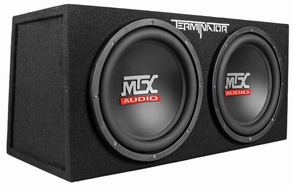 MTX Terminator TNE212D 1200 Watt Dual 12” Subwoofers+Sealed Sub Box+Amp+Wire Kit - Image 2 of 4