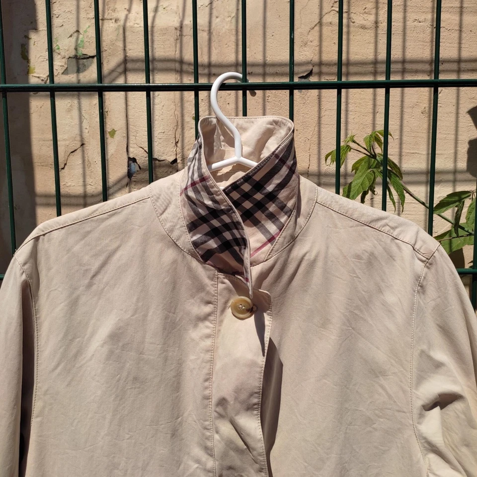 Burberry London Mujer Vintage Abrigo Ligero Chaqueta Cuadros Foto 3 de 4