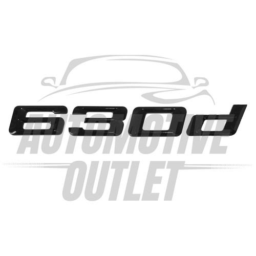 630d LETTERING REAR BOOT LID TRUNK BADGE EMBLEM FOR BMW 6 SERIES, GLOSS BLACK - Picture 2 of 3