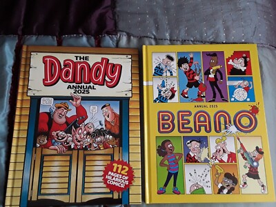 DANDY und BEANO 2025 ANNUALS. GNASHER, DESPERATE DAN & MINNIE THE MINX. NEU.