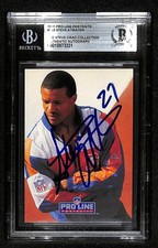 Steve Atwater Broncos Vintage Signed 1991 Pro Line Portraits Card Beckett
