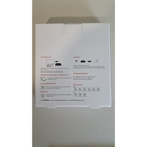 LG Ultra Slim Portable DVD Writer NEW SEALED - Afbeelding 2 van 3