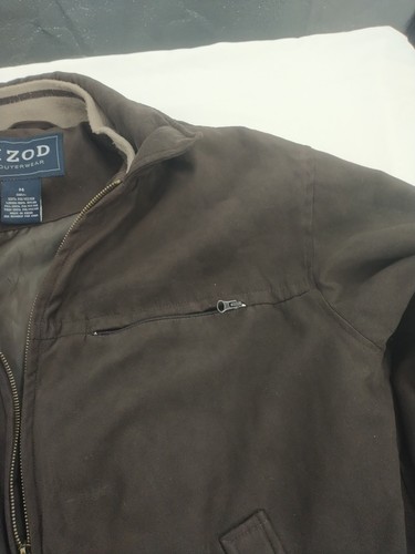 IZOD Jacket Mens Medium Brown Advantage Performance Stretch Long Full Zip, #AC02 - Picture 4 of 6