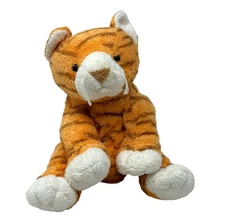 TY PLUFFIES Purzz Orange Striped Kitty Cat Beanbag 8" Plush 2003 Vintage Stuffed
