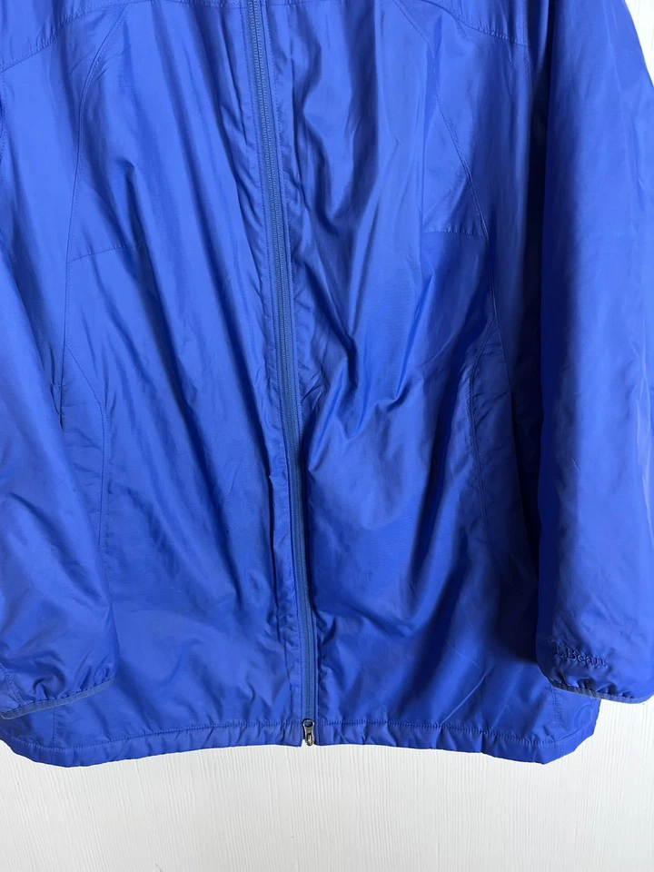 L.L Bean Women’s Windbreaker Hooded Fleece Lined Jacket Blue Size 1X Reg - Image 3 of 4