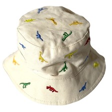 Infant Toddler Dinosaur Bucket Hat Embroidery Adjustable Cotton Sun Cap