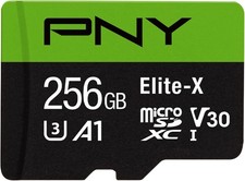 PNY Elite X 256GB Micro SD Card Class 10 U3 4K Video A1 High Speed Storage